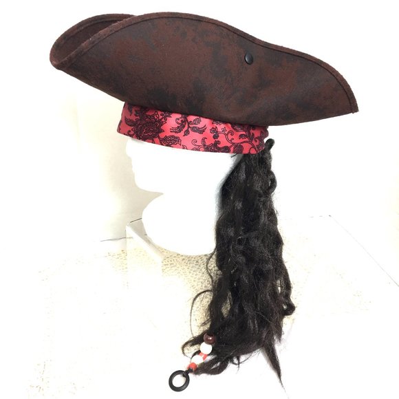 Deluxe Pirate Hat with Dreadlocks - Picture 3 of 7